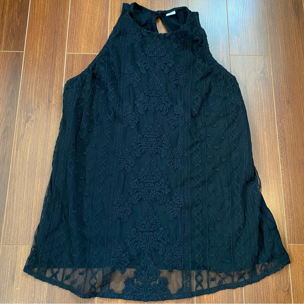 Black Lace Sleeveless Top Old Navy Size Small